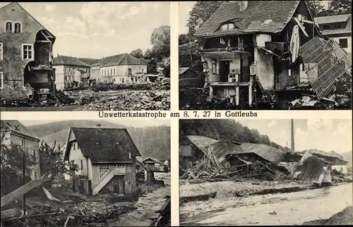 Ak Bad Gottleuba Berggießhübel, Unwetterkatastrophe am 8. 07. 1927