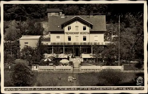 Ak Schmilka Bad Schandau Sächsische Schweiz, Fremdenhof Helvetia, Hahn 4150