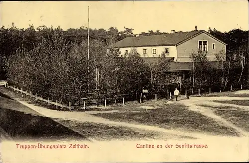 Ak Zeithain in Sachsen, Truppenübungsplatz, Kantine, Senfftstraße