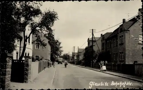 Foto Ak Glaubitz an der Elbe, Bahnhofstraße