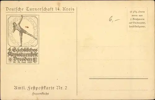 Künstler Ak Wappen Dresden, 4. Sächsisches Kreisturnfest 1921, Dampfer Sachsen, Nenke & Ostermeier