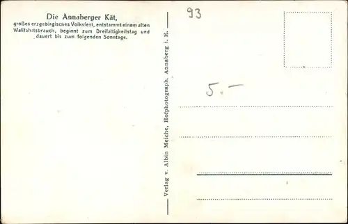 Lied Ak Annaberg Buchholz im Erzgebirge, Annaberger Kät Lied von Anna Wechsler, Karussell