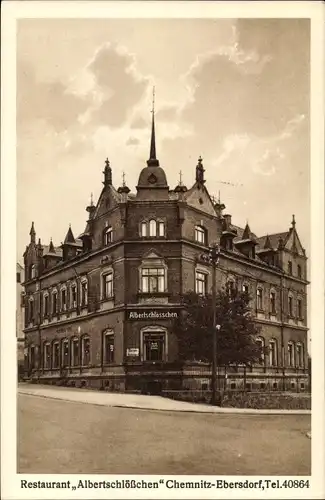 Ak Ebersdorf in Chemnitz Sachsen, Restaurant Albertschlößchen