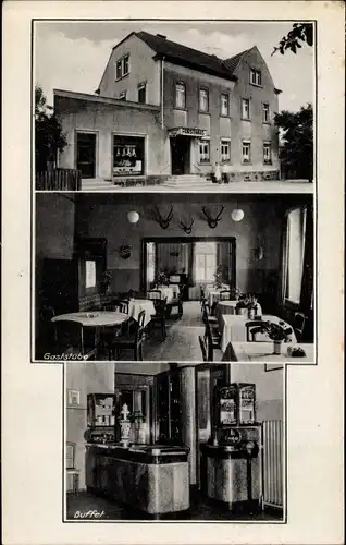 Ak Ottendorf-Okrilla Kr. Bautzen, Gaststätte Zum Forsthaus, Inh. Joh's. Lehmann, Gaststube, Buffet