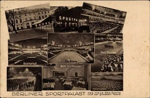 Ak Berlin Schöneberg, Sportpalast, Eis Arena, Reit Turnier, Casino, Hallensport, Boxkampf, Six days