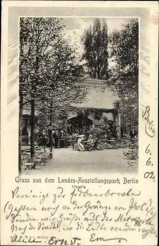 Ak Berlin Tiergarten Moabit, Landes Ausstellungspark, Osteria