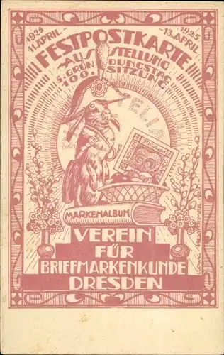 Künstler Ak Dresden, Ausstellung 1925, Verein für Briefmarkenkunde