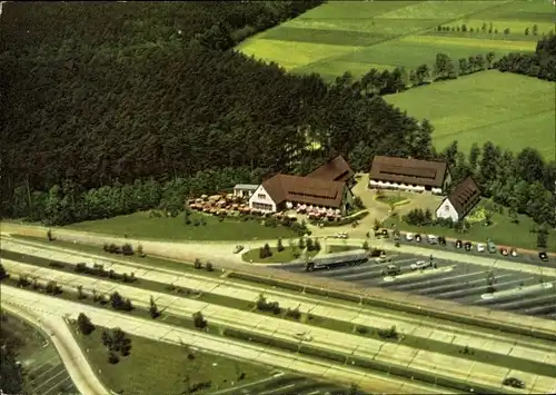 Ak Gütersloh in Westfalen, Blick auf die Bundesautobahn und Rasthaus, G. Neef