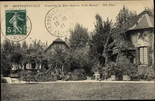 Ak Hennequeville Calvados, Propriete de Madame Rejane, Petit Manoir