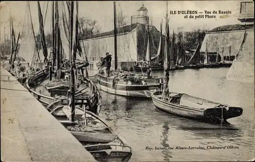 Ak Ile d’Oléron Charente Maritime, Vue de Bassin et du petit Phare