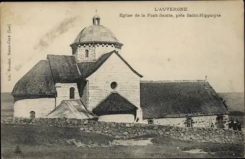 Ak Saint Hippolyte Lot, Eglise de la Font Sainte