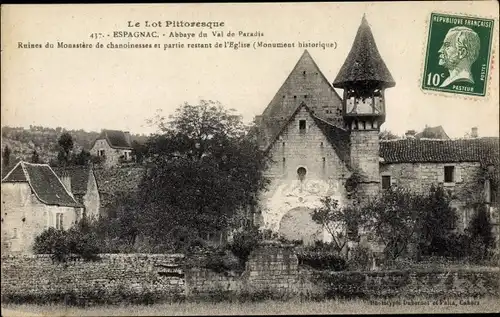 Ak Espagnac Lot, Abbaye du Val de Paradis, Ruines du Monastere