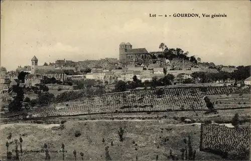 Ak Gourdon Lot, Vue generale