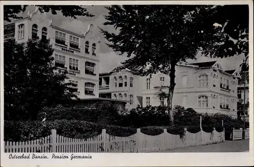 Ak Ostseebad Bansin, Blick auf die Pension Germania