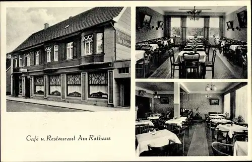 Ak Nordhorn in der Grafschaft Bentheim, Café und Restaurant Am Rathaus