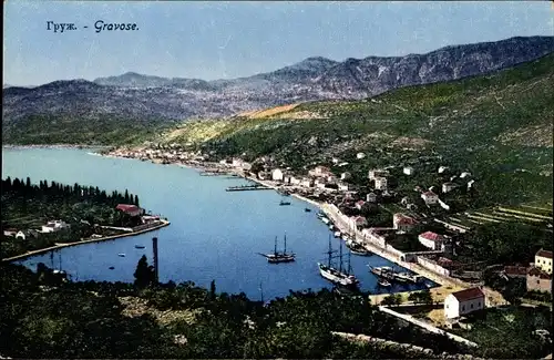 Ak Gruž Gravosa Dubrovnik Kroatien, Panorama