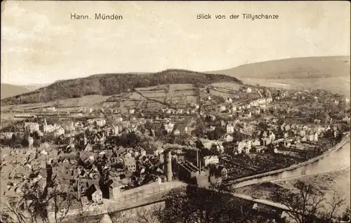 Ak Hann Münden in Niedersachsen, Blick v. d. Tillyschanze