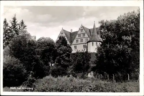 Ak Roth bei Nürnberg in Mittelfranken, Teilansicht vom Schloss