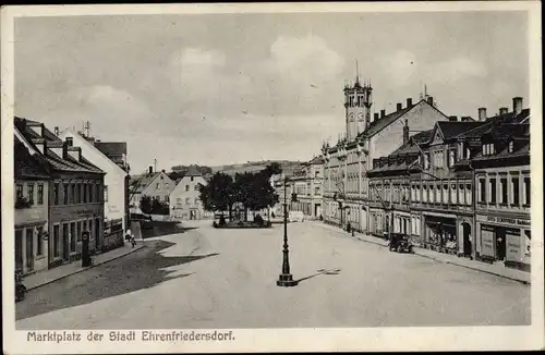 Ak Ehrenfriedersdorf Sachsen, Geschäft Otto Schiffner am Markt