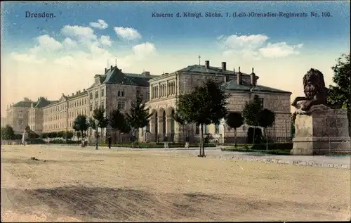 Ak Dresden Neustadt, Kaserne d. Königl. Sächs. 1. (Leib-) Grenadier Regiments Nr. 100