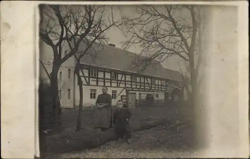 Foto Ak Großölsa Oelsa Rabenau im Erzgebirge, Bauernhaus