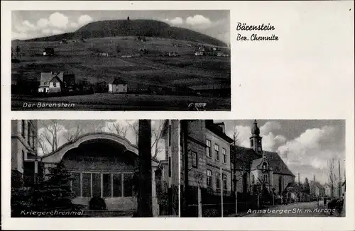 Ak Bärenstein Erzgebirge, Annaberger Straße, Kirche, Der Bärenstein