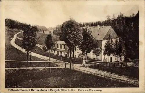 Ak Reitzenhain Marienberg im Erzgebirge Sachsen, Partie am Poetenweg