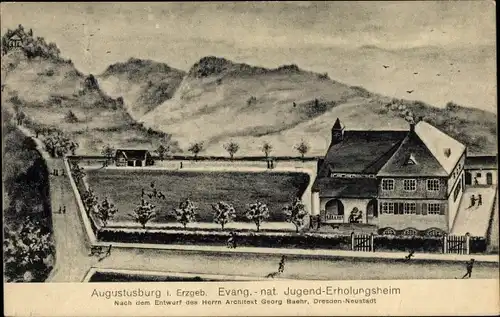 Künstler Ak Augustusburg im Erzgebirge, Evang. nat. Jugenderholungsheim