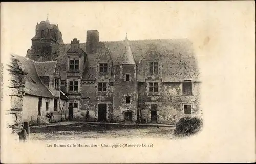 Ak Champigné Maine-et-Loire, Les Ruines de la Hamoniere
