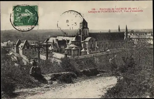 Ak Fontevrault Maine-et-Loire, Abbaye, Vue d'ensemble