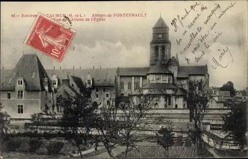 Ak Fontevrault Maine-et-Loire, Abbaye, Vue de l'Abside de l'Eglise