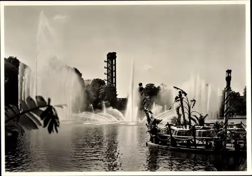 Ak Hamburg Mitte, Internationale Gartenbauausstellung 1953, Wasserspiele