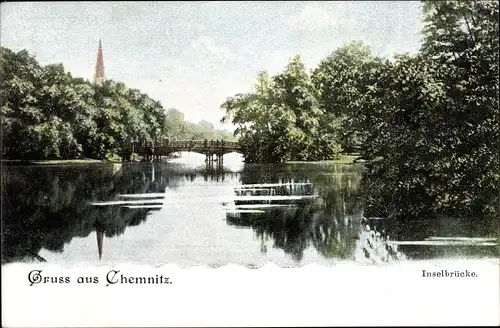 Ak Chemnitz in Sachsen, Inselbrücke