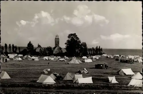 Ak Pelzerhaken Neustadt in Holstein, Zeltplatz, Leuchtturm
