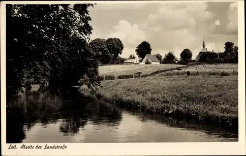 Ak Loit Schleswig Holstein, Abseits der Landstraße, Wasserpartie,Das schöne Angeln Bild Nr 69,Remmer