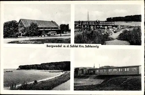 Ak Borgwedel Schleswig Holstein, Jugendherberge, Steg, Kinderheim