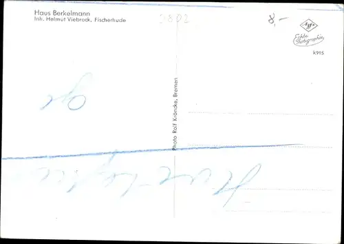 Ak Fischerhude Ottersberg in Niedersachsen, Haus Berkelmann, Speiseraum, Kamin