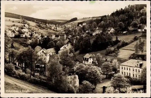 Ak Pobershau Marienberg im Erzgebirge, Gesamtansicht