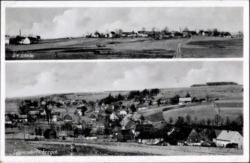 Ak Lippersdorf Lengefeld im Erzgebirge Sachsen, Ort Scheibe, Gesamtansicht