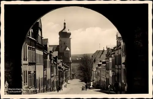 Ak Marienberg im Erzgebirge Sachsen, Blick durchs Zschopauer Tor