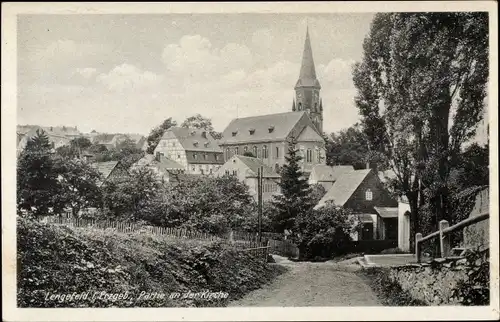 Ak Lengefeld im Erzgebirge Sachsen, Partie an der Kirche