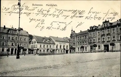 Ak Rabenau im Erzgebirge, Marktplatz