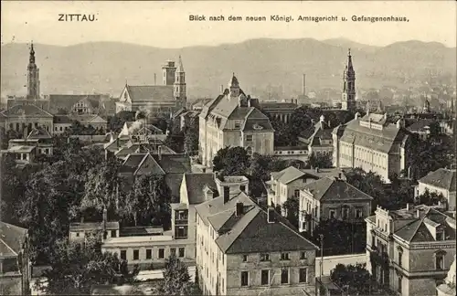 Ak Zittau in der Oberlausitz, Blick nach dem neuen Kgl. Amtsgericht und Gefangenenhaus