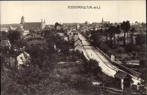 Ak Fontevrault Maine-et-Loire, Panorama