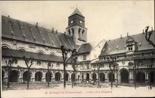 Ak Fontevrault Maine-et-Loire, Abbaye, Cour des Cloitres