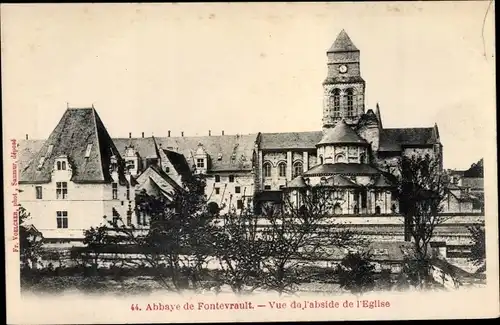 Ak Fontevrault Maine-et-Loire, Abbaye, Vue de l'abside de l'Eglise