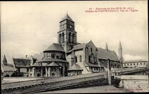 Ak Fontevrault Maine-et-Loire, Abbaye, Vue de l'Eglise