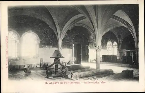 Ak Fontevrault Maine-et-Loire, Abbaye, Salle capitulaire