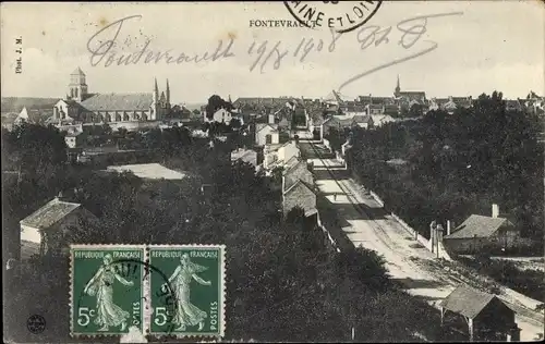 Ak Fontevrault Maine-et-Loire, Panorama