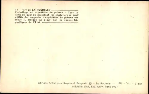 Ak La Rochelle Charente Maritime, Port, Emballage et expedition du poisson
